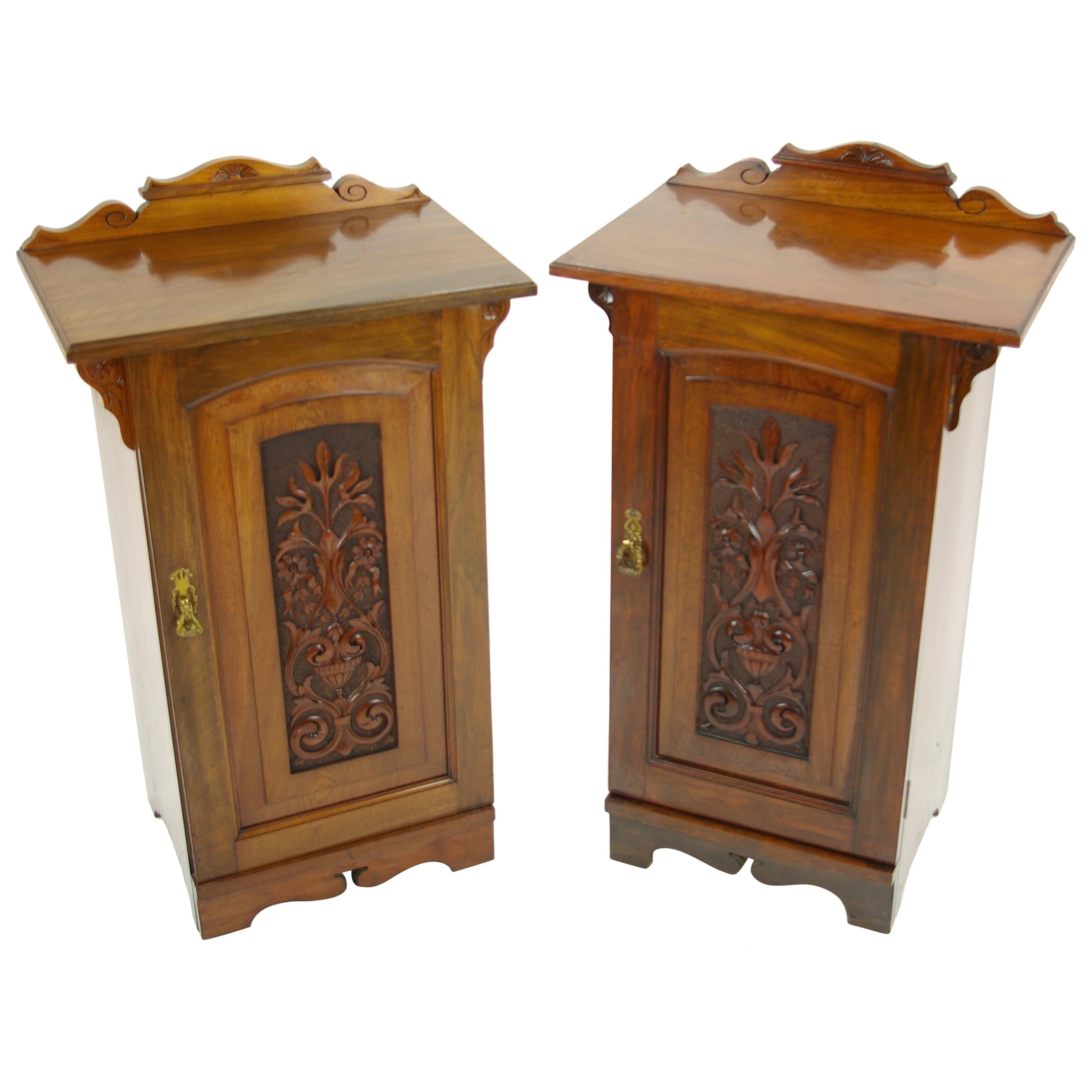 Antique Nightstands, Pair of Nightstands, Bedside Tables, Lamp Tables