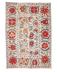 Antique Nim Suzani from Bukhara Uzbekistan, 19th C.
