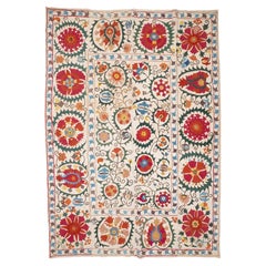 Antique Nim Suzani from Bukhara Uzbekistan, 19th C.
