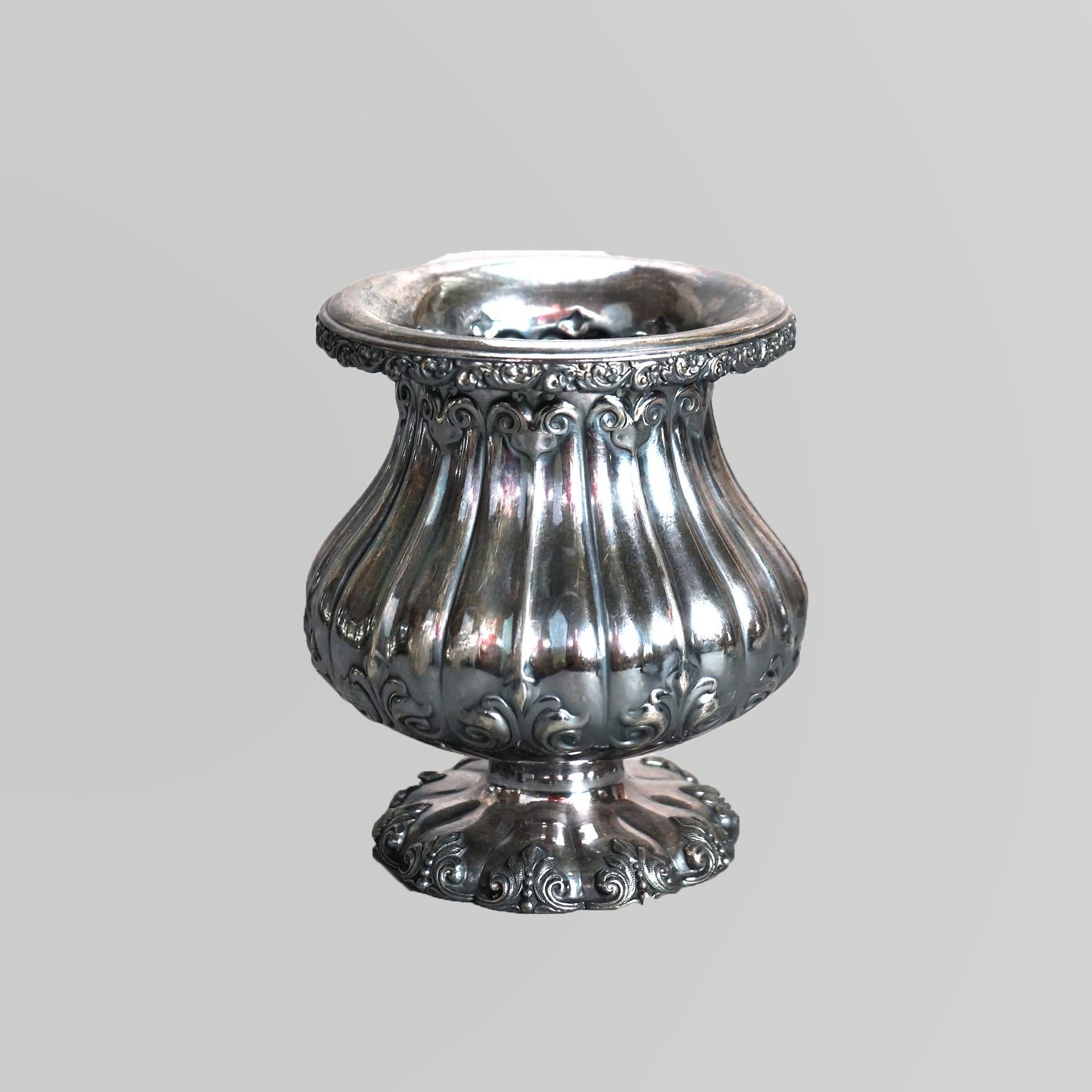 Antique neuf pièces Rogers Smith & Co. Service à thé en métal argenté en forme de melon C1890 en vente 4