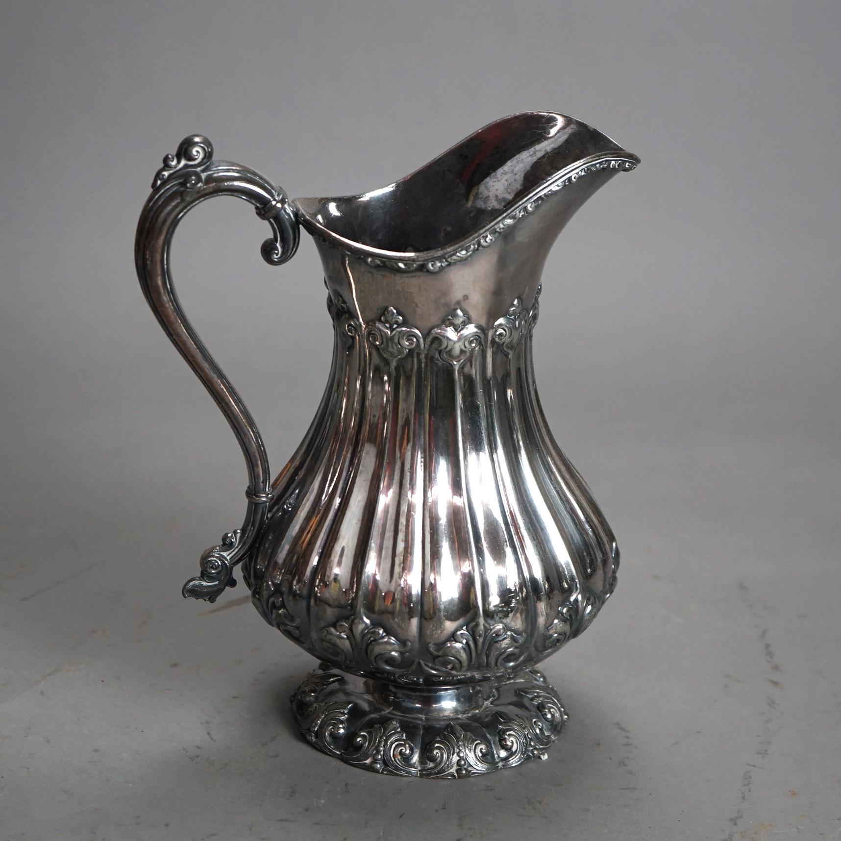 Antique neuf pièces Rogers Smith & Co. Service à thé en métal argenté en forme de melon C1890 en vente 6