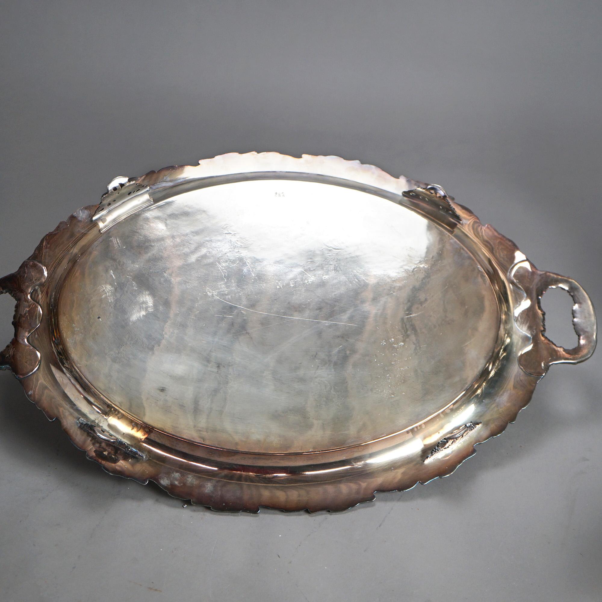 Antique neuf pièces Rogers Smith & Co. Service à thé en métal argenté en forme de melon C1890 en vente 8