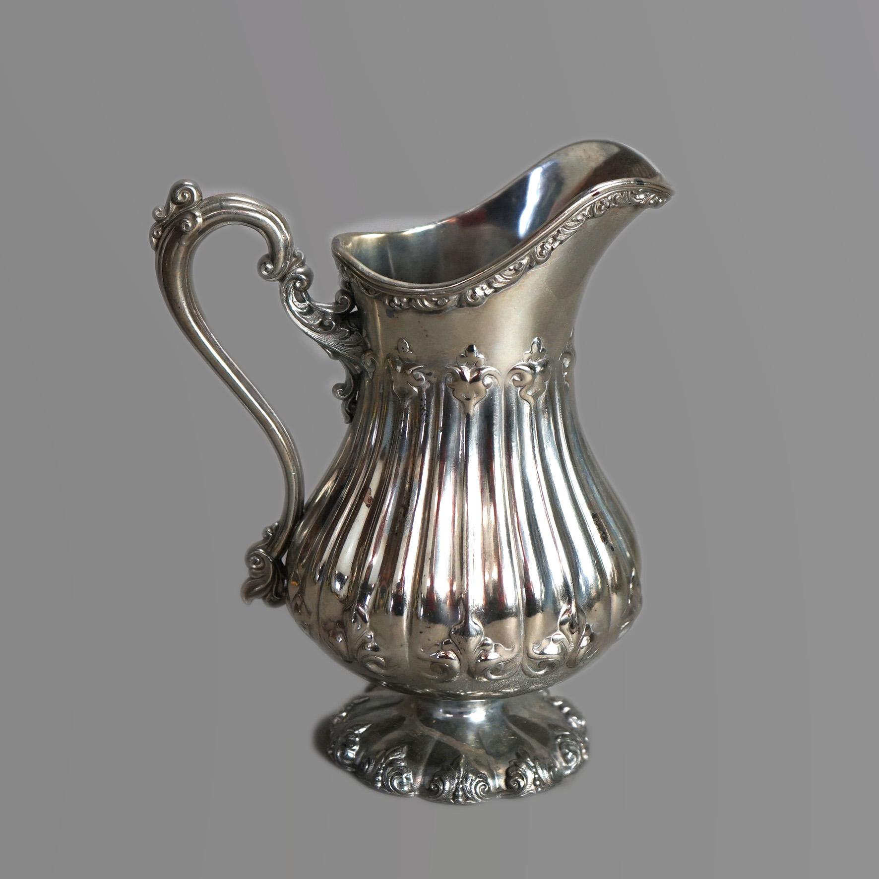Regency Antique neuf pièces Rogers Smith & Co. Service à thé en métal argenté en forme de melon C1890 en vente