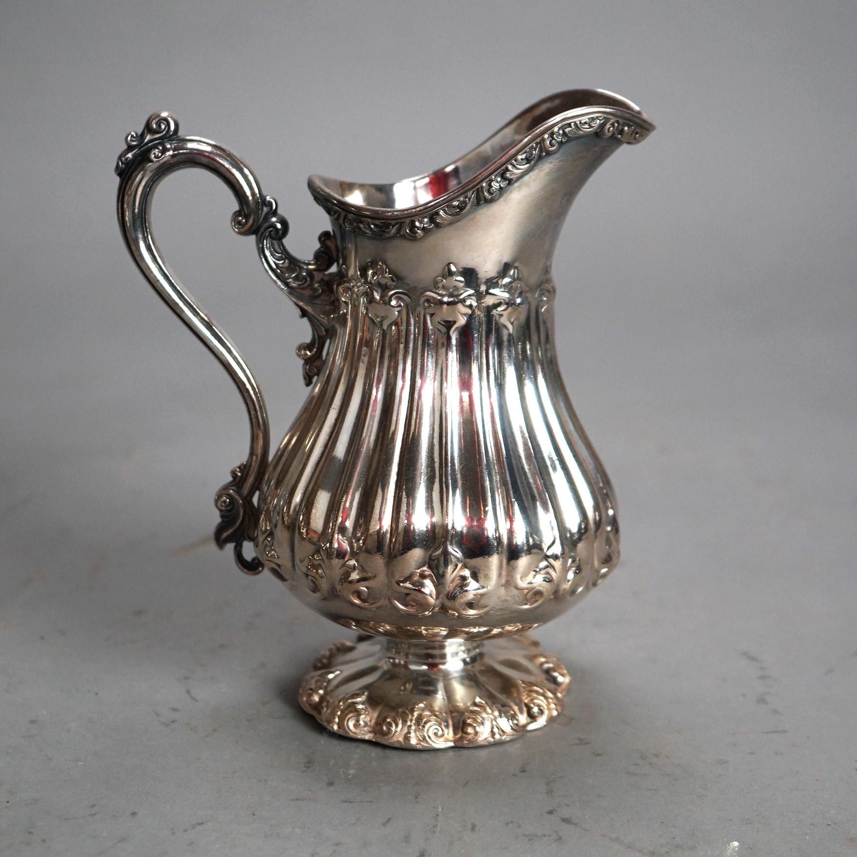 Antique neuf pièces Rogers Smith & Co. Service à thé en métal argenté en forme de melon C1890 en vente 1