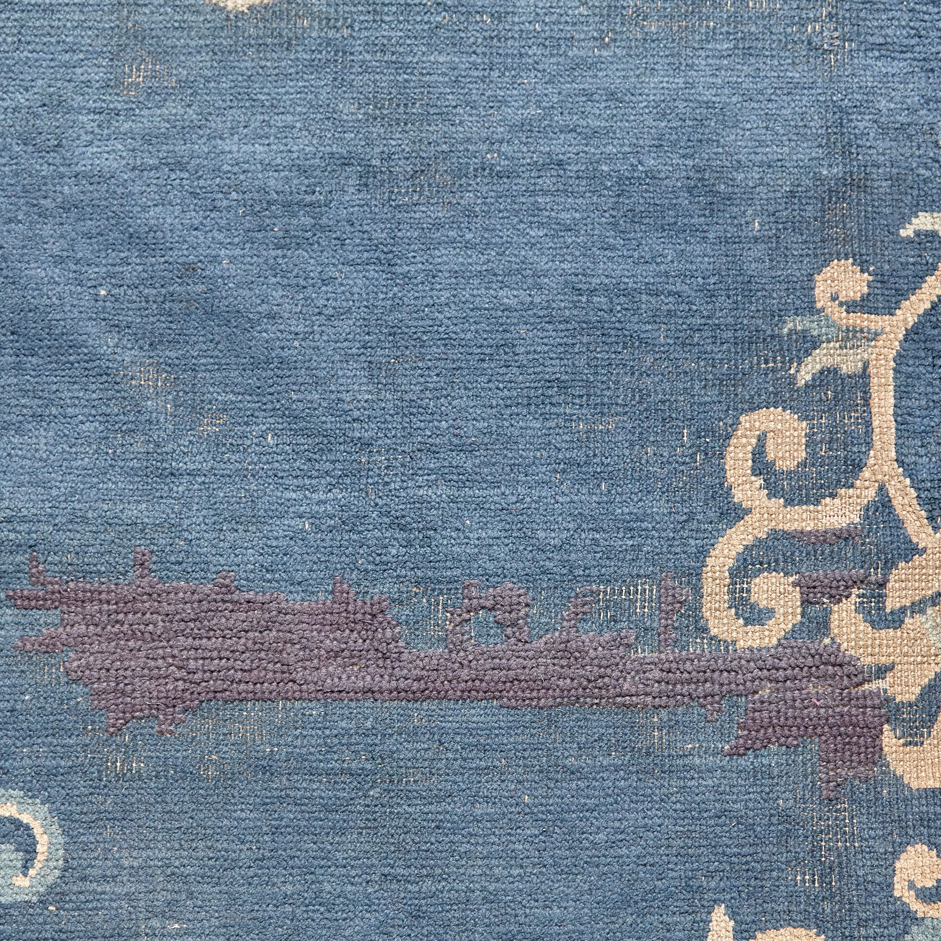 Ningshia, Chinese Export, Hand Knotted Wool, Antique Rug, circa 1890 12