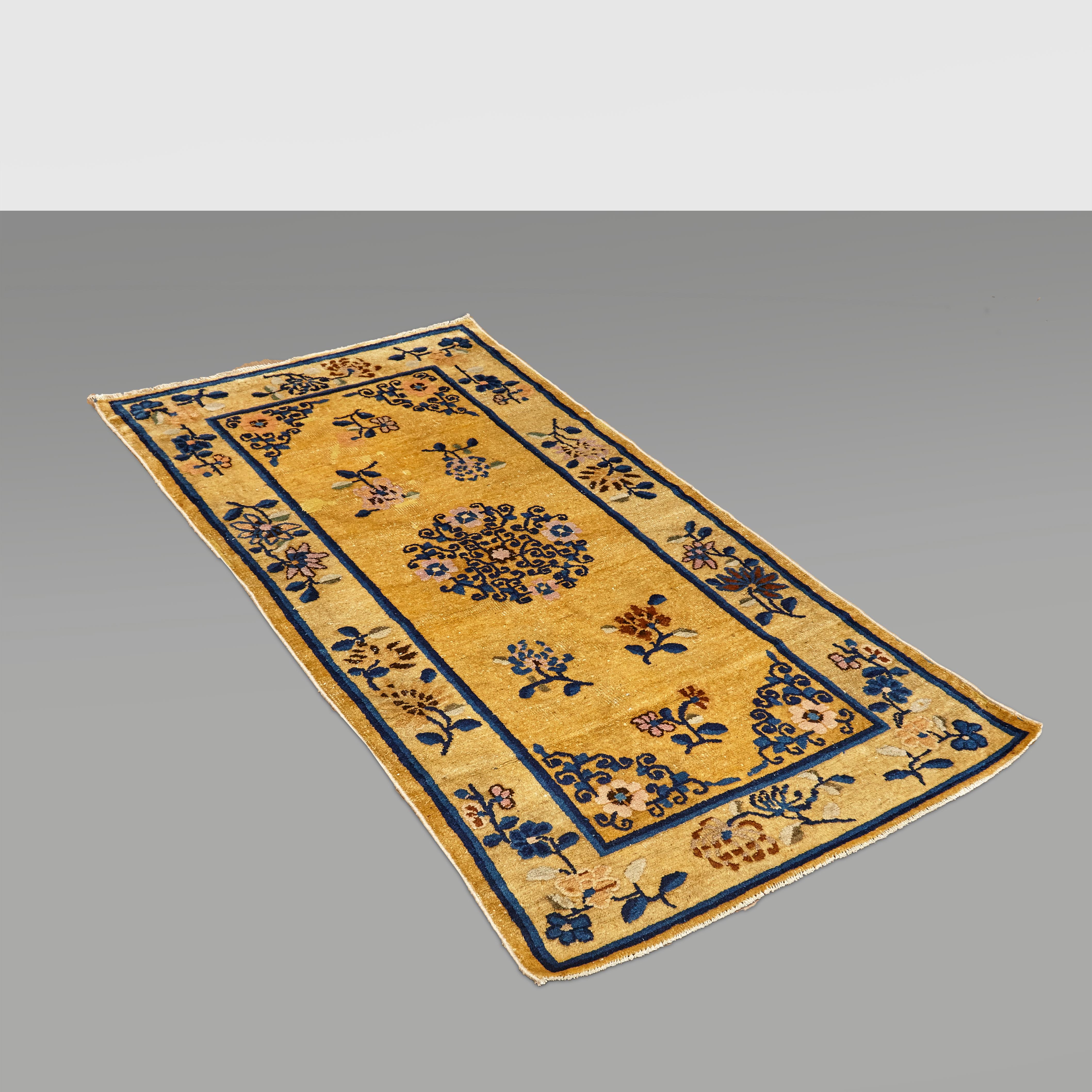 Ningshia Chinese Export Hand-Knotted Wool Antique Rug, circa 1900 13