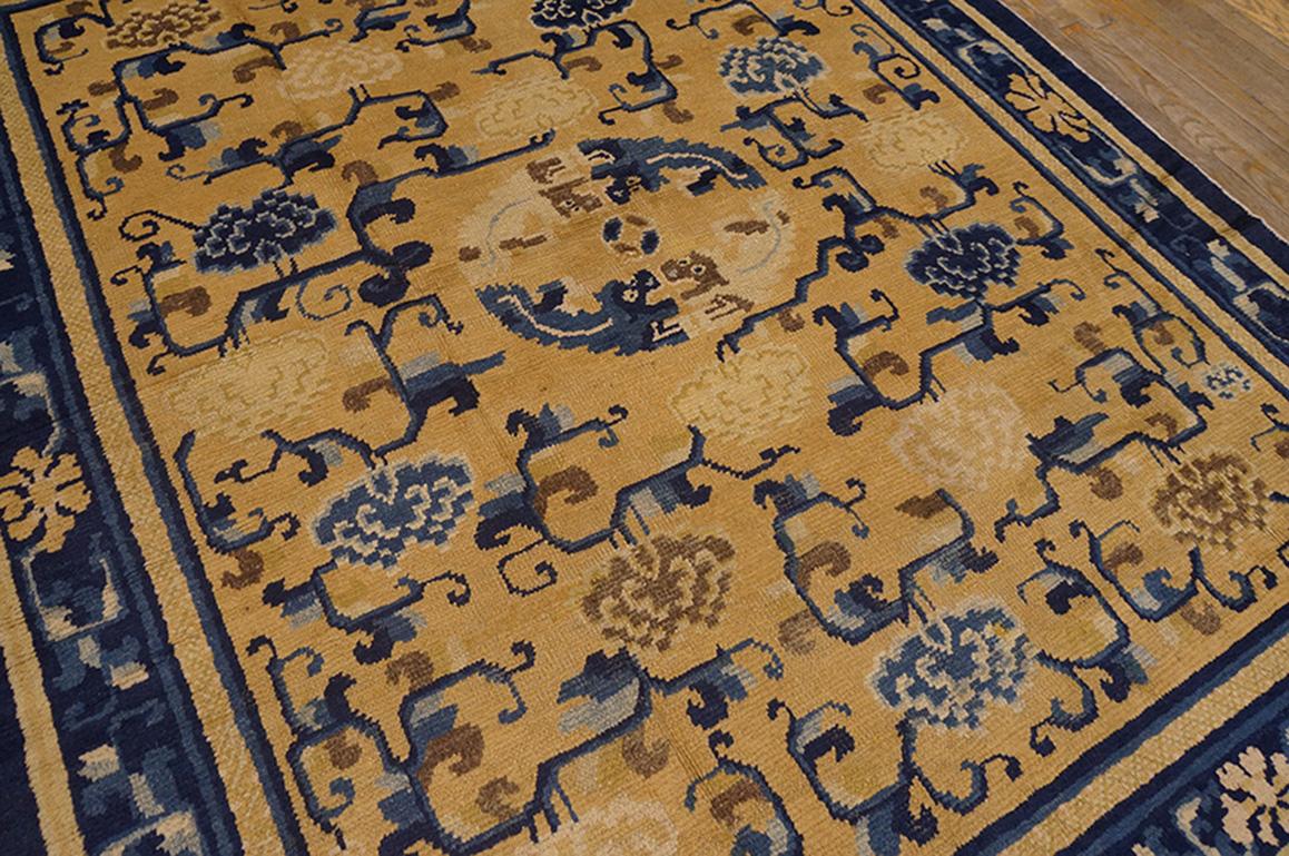 Hand-Knotted Antique Ningxia Chinese Carpet For Sale