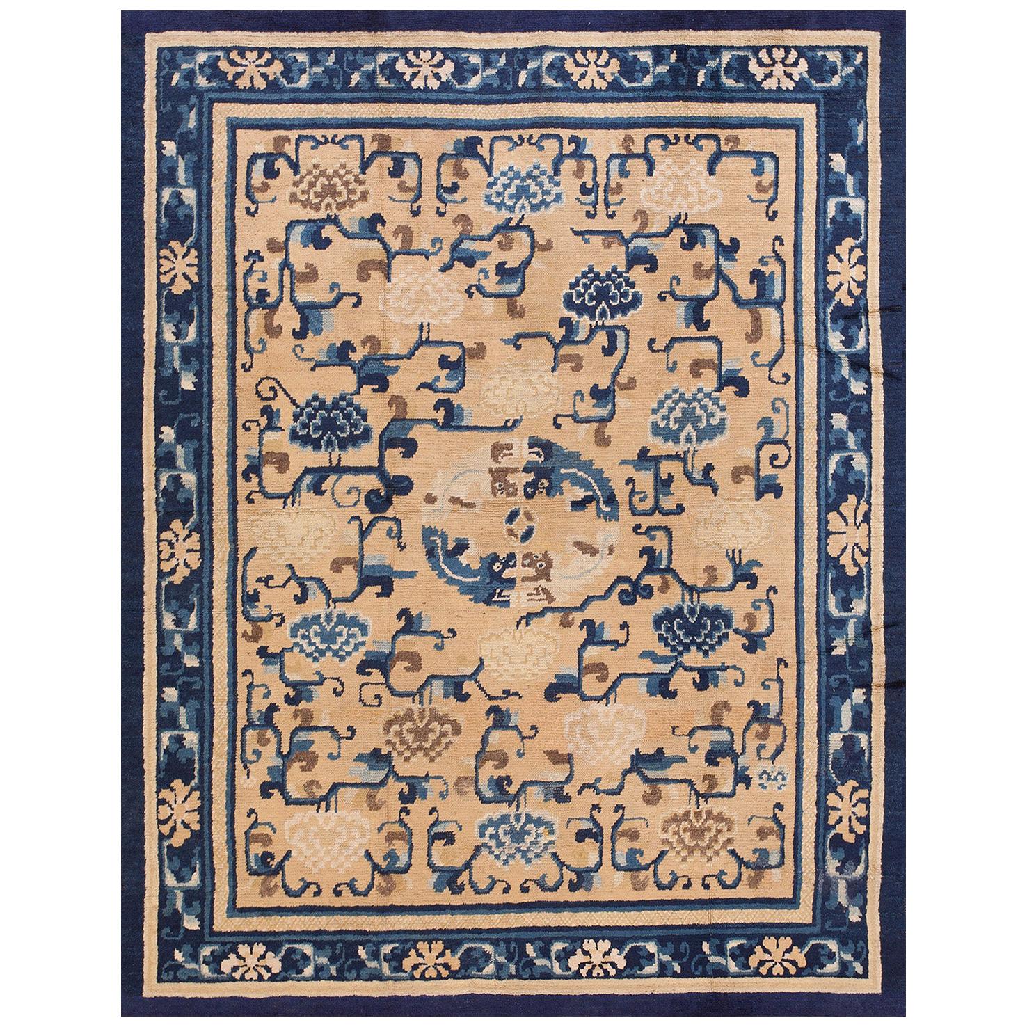 Antique Ningxia Chinese Carpet For Sale