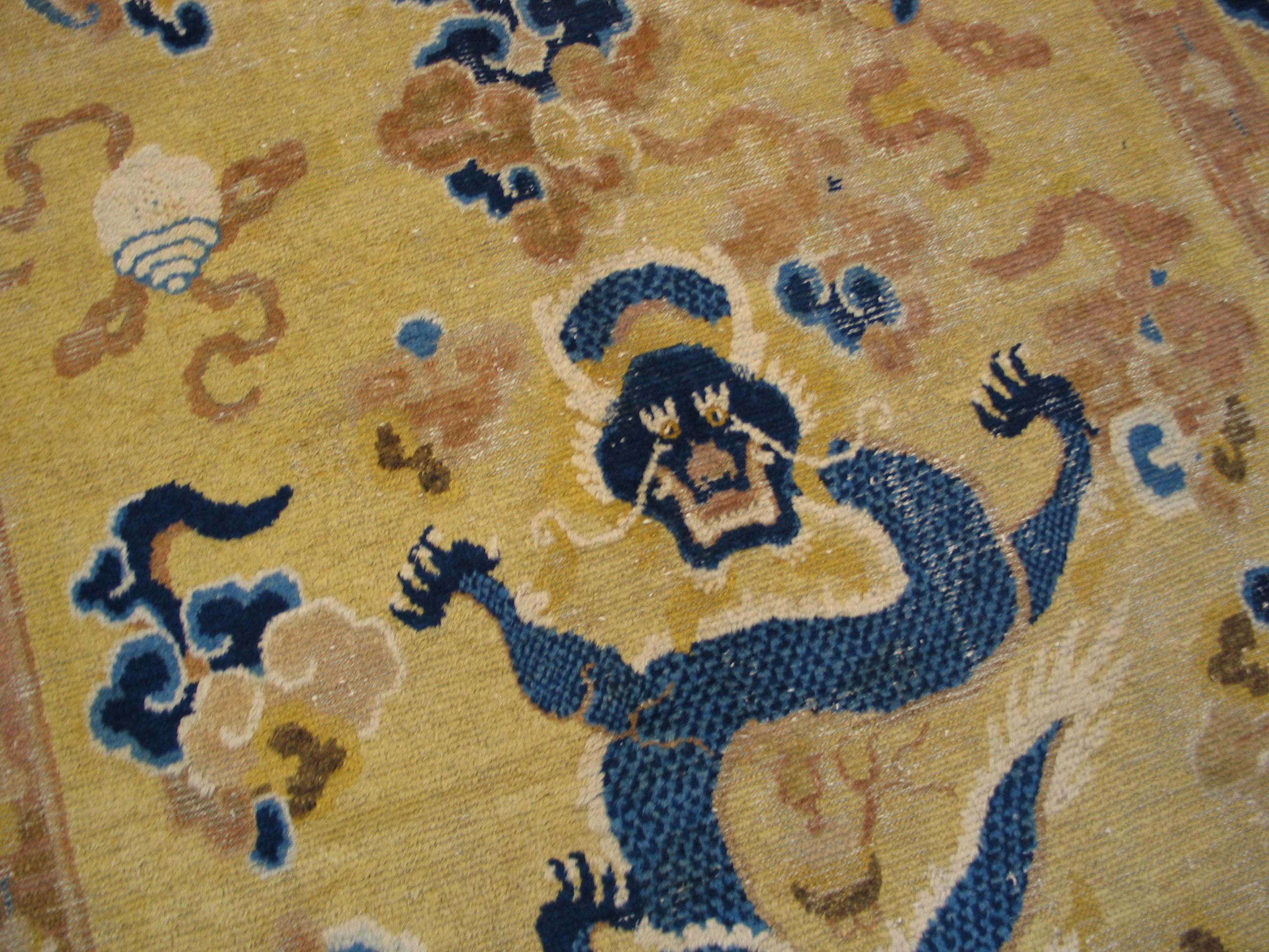 18th Century Chinese Ningxia Kang Dragon Carpet ( 5'9