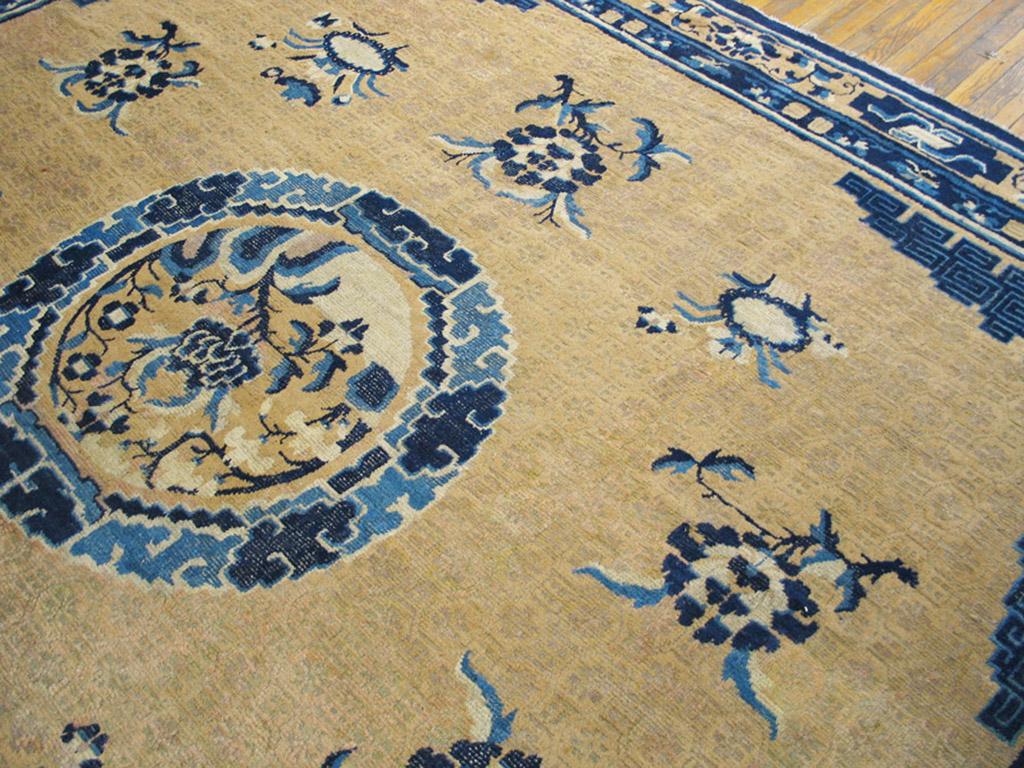 Hand-Knotted Antique Ningxia Chinese Square Carpet For Sale