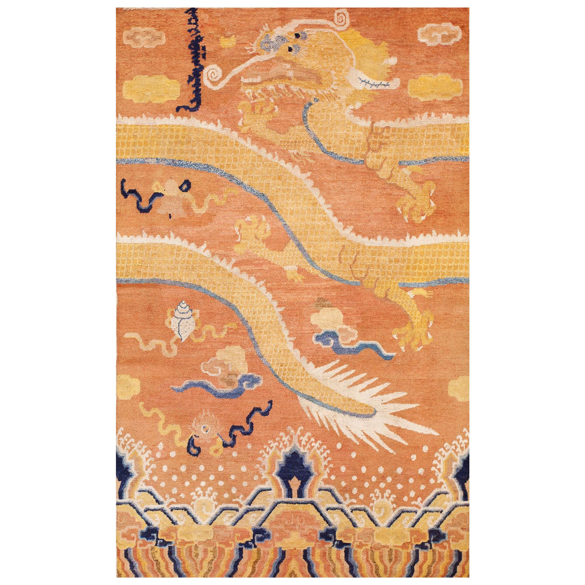 Mid 18th Century Chinese Ningxia Pillar Carpet ( 5'3" x 8'8" - 160 x 264 ) For Sale