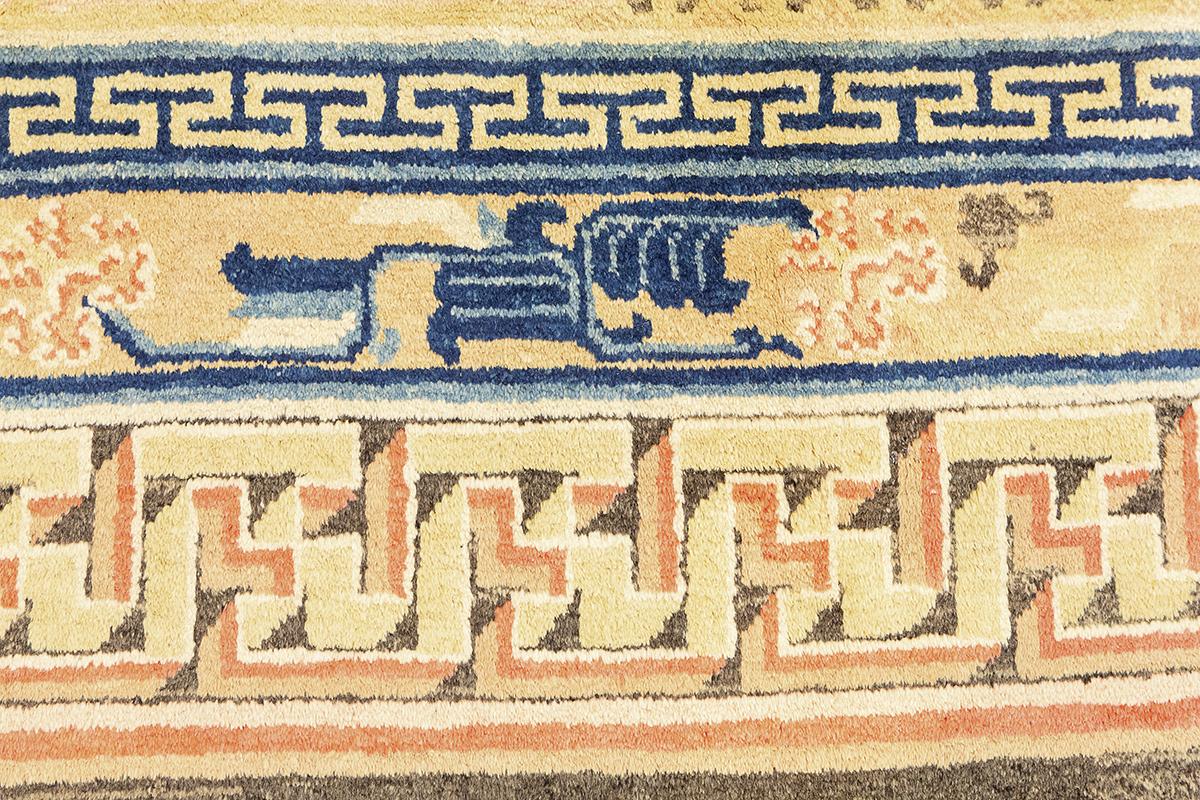 Antique Ningxia Rug Balance&Cosmic Order Design For Sale 1