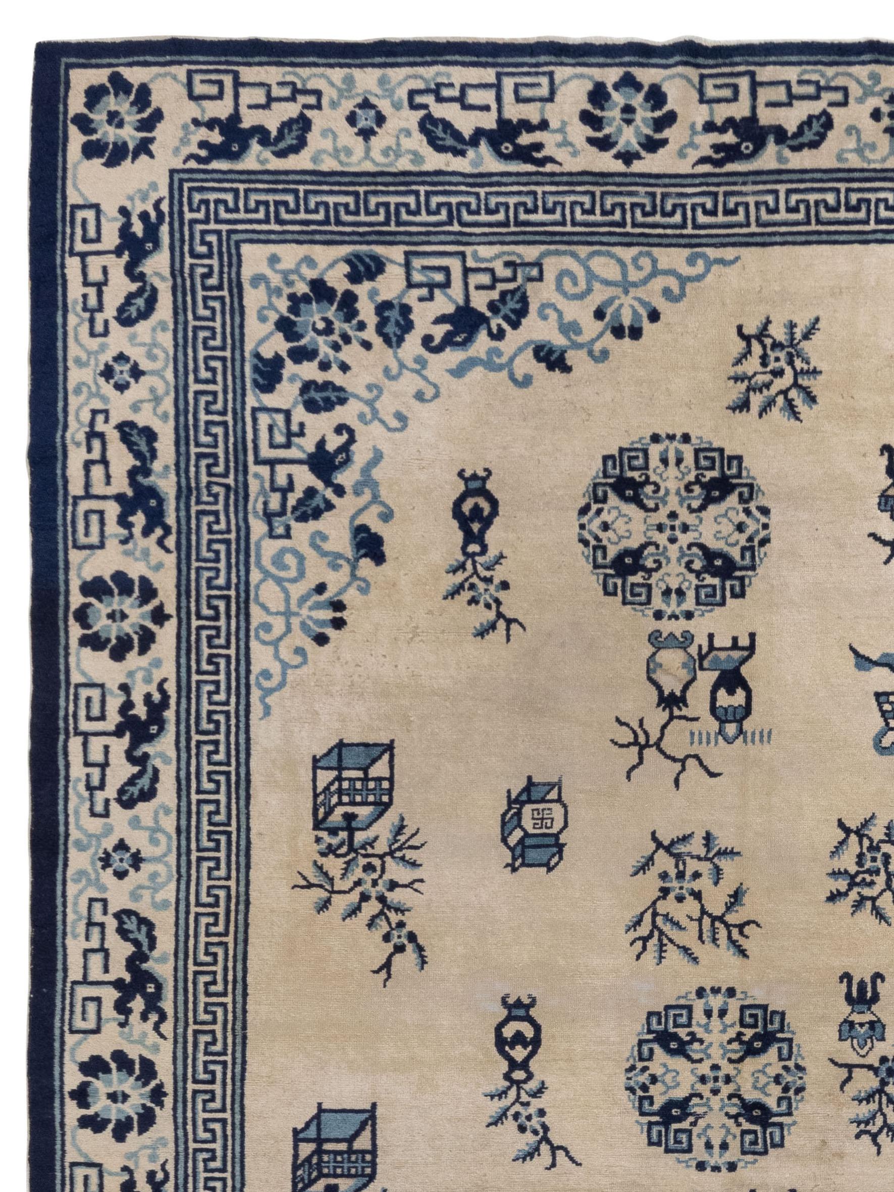 Chinese Antique Ningxia Rug, circa 1760s For Sale