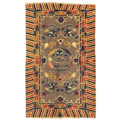 Antique Ningxia Rug Dragon Design