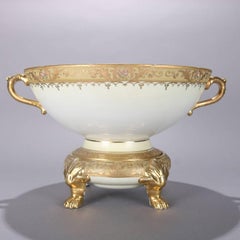 Antique Nippon Hand-Painted and Gilt Porcelain Punch Bowl with Nautical Scene