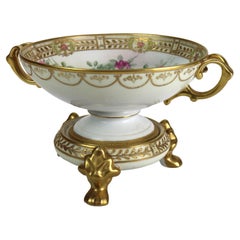 Antique Nippon Hand Painted, Enameled & Gilt Porcelain Centerpiece Bowl c1890