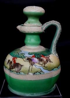 Antique Nippon Moriage Whiskey Jugs with English Hunt Scene"Marked", #Ric00018