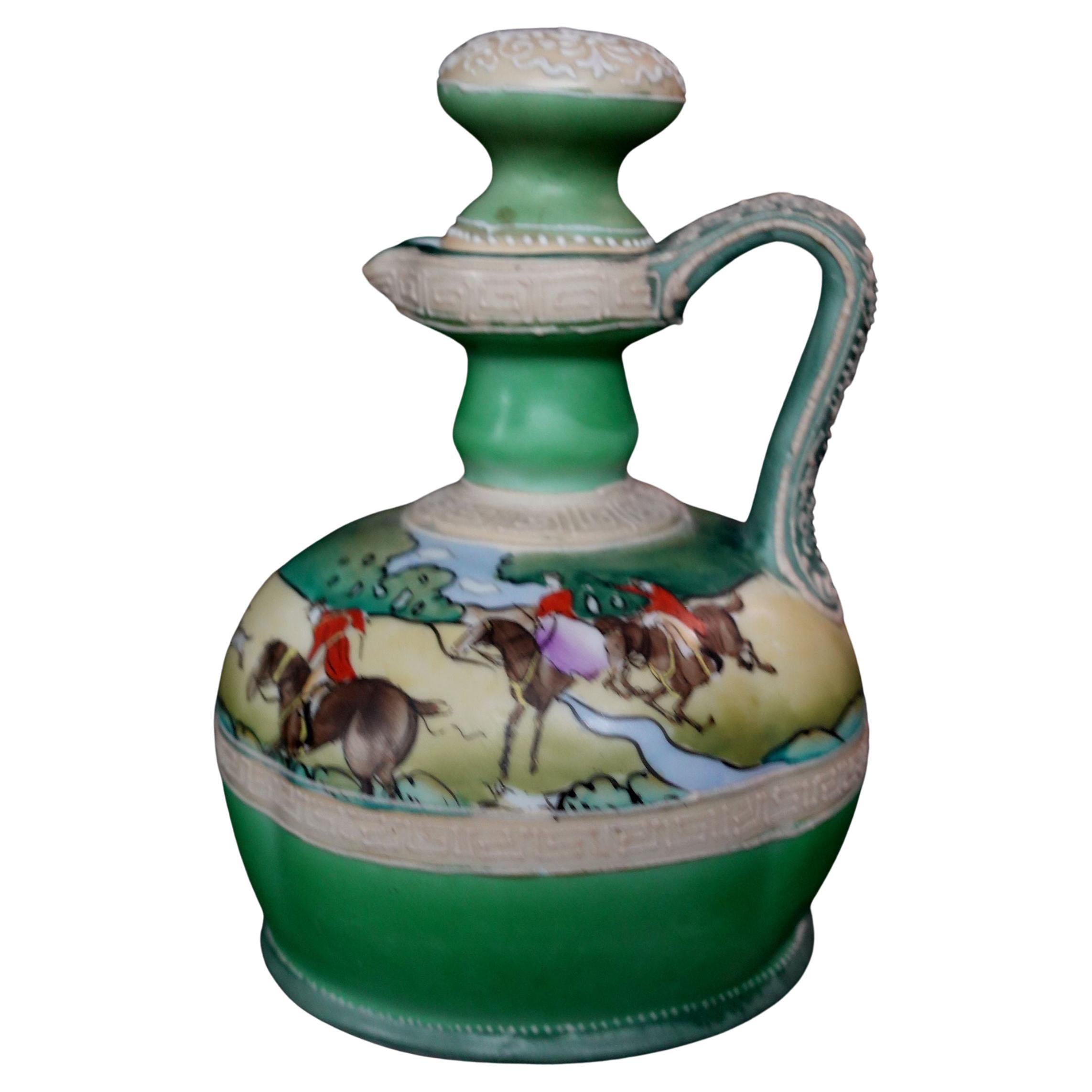Antique Nippon Moriage Whiskey Jugs with English Hunt Scene"Marked", #Ric00018 For Sale