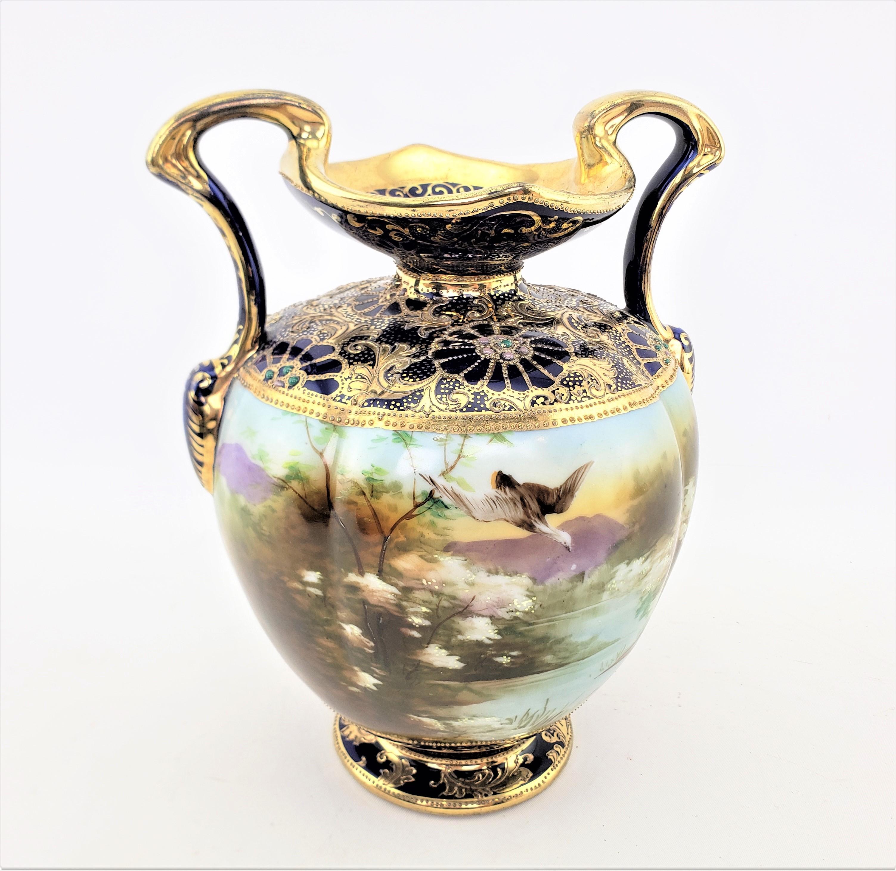 hand painted nippon vase