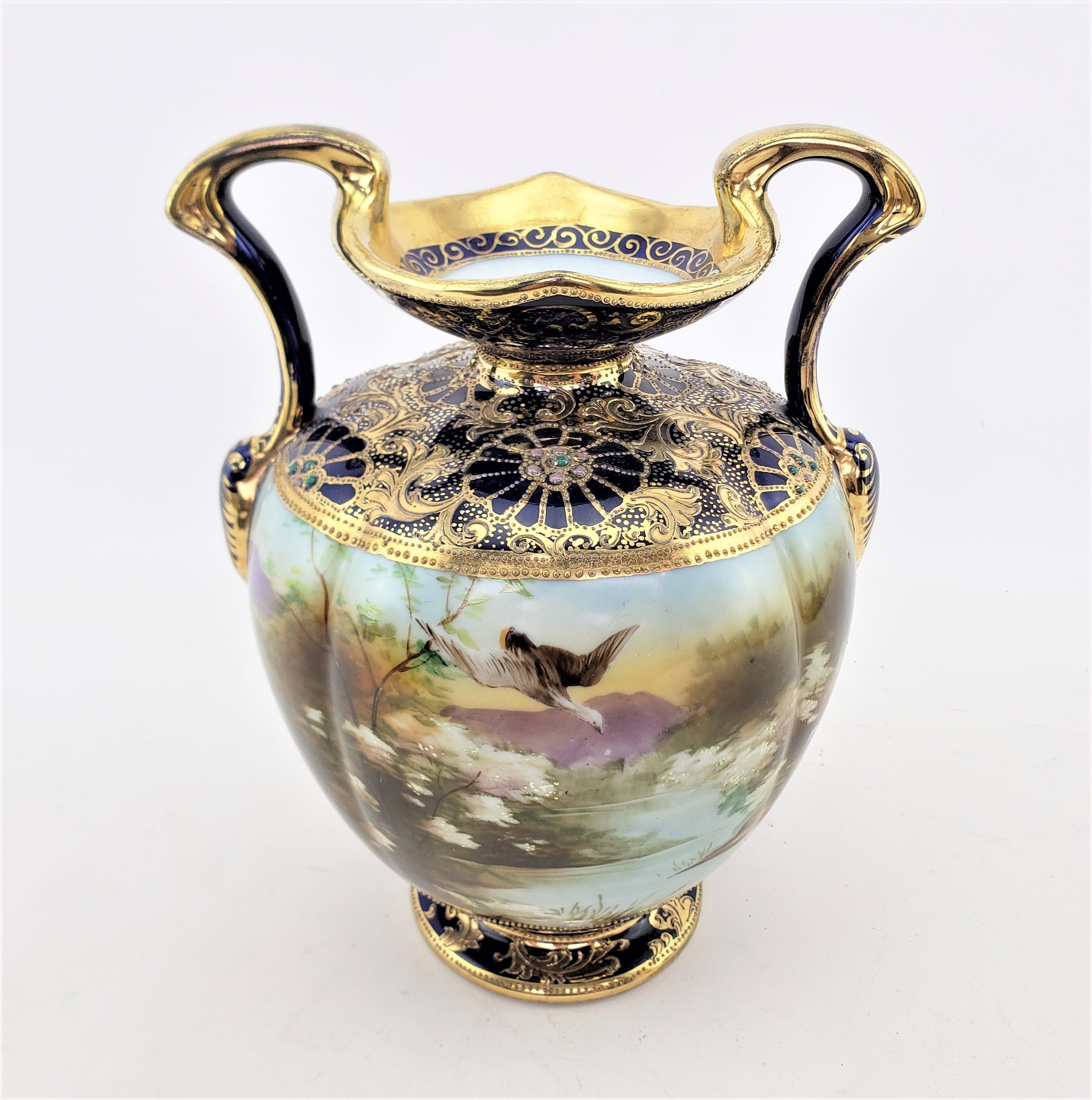 nippon vase hand painted
