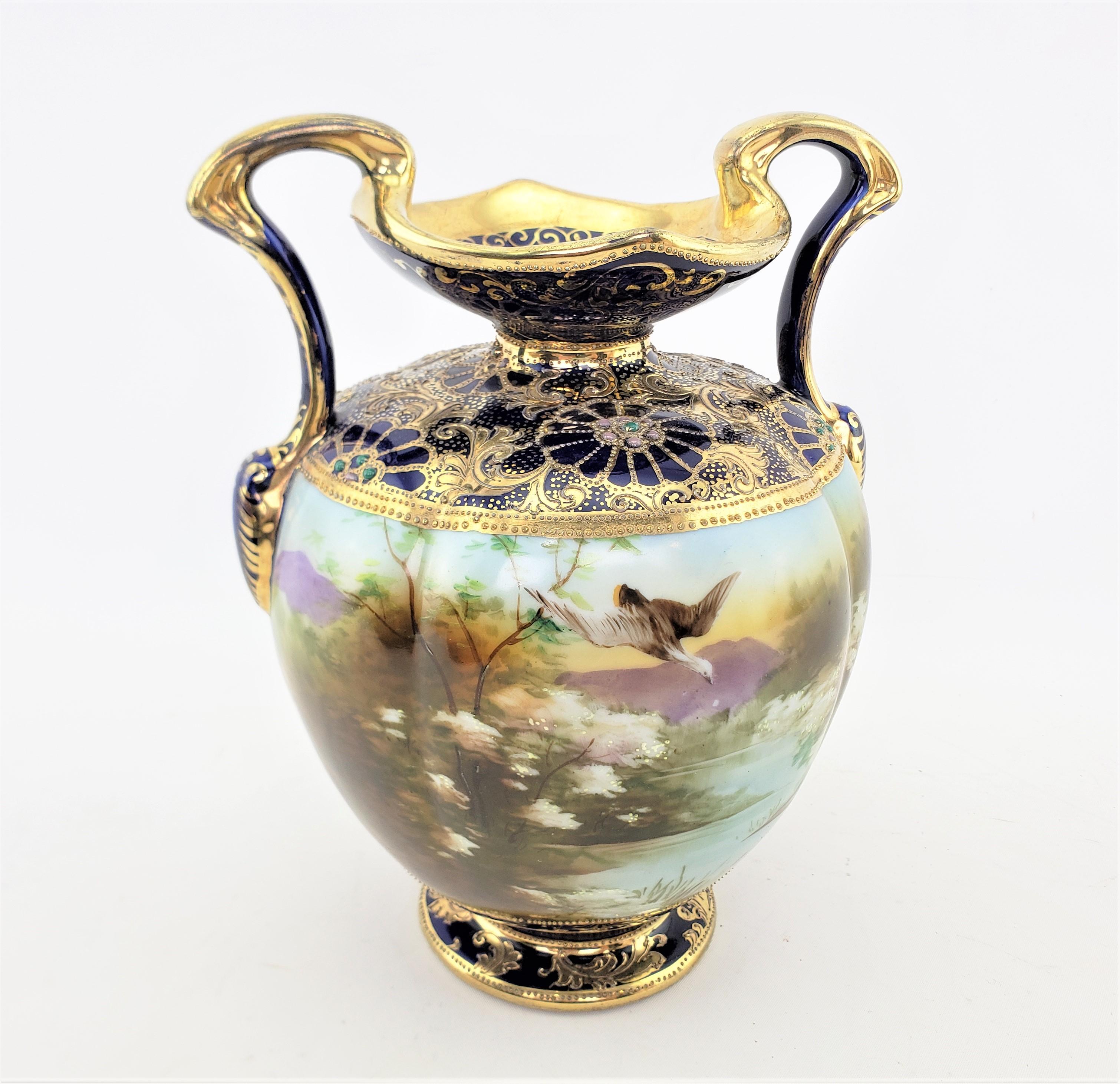nippon hand painted vase