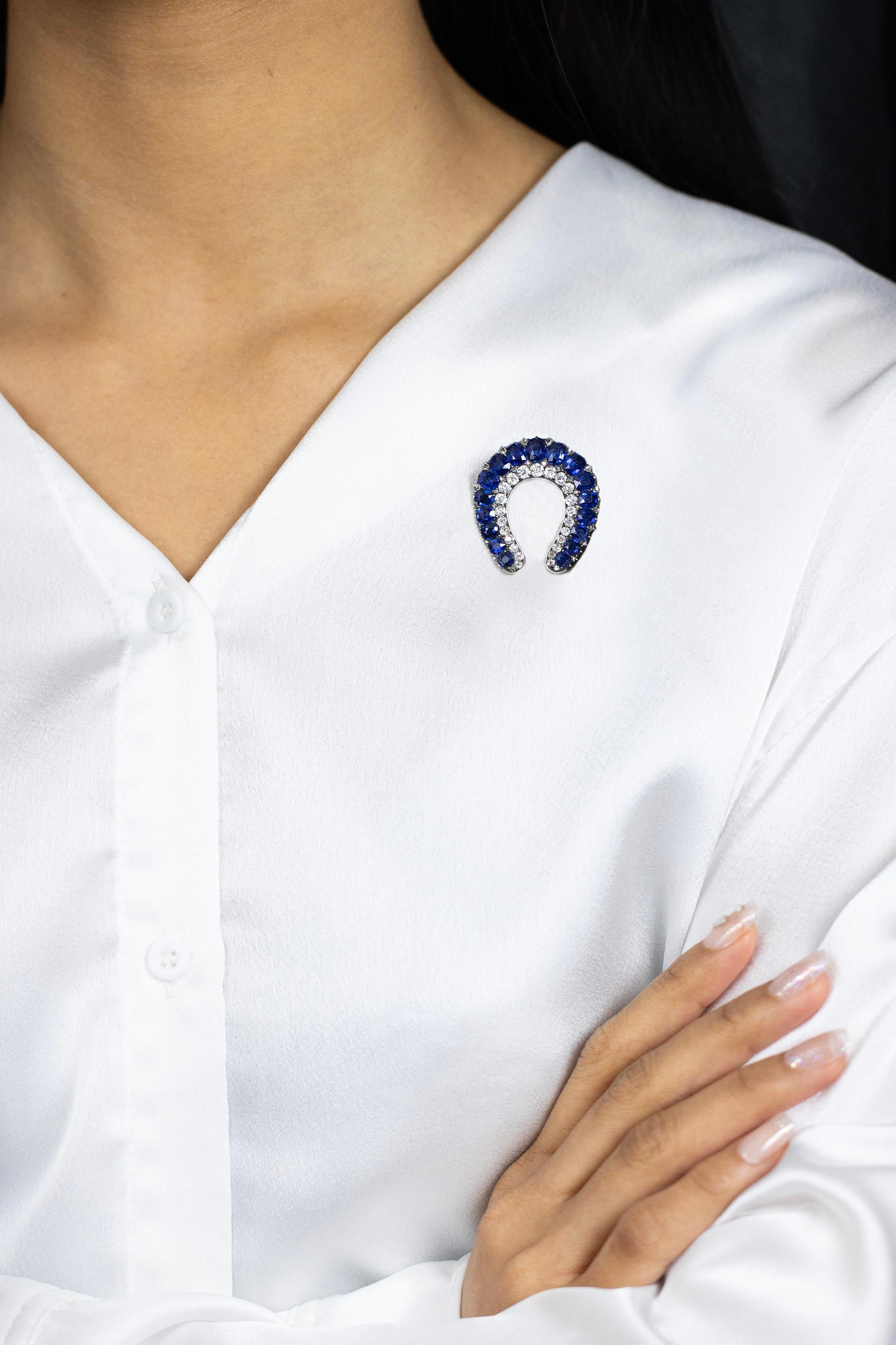 sapphire and diamond brooch