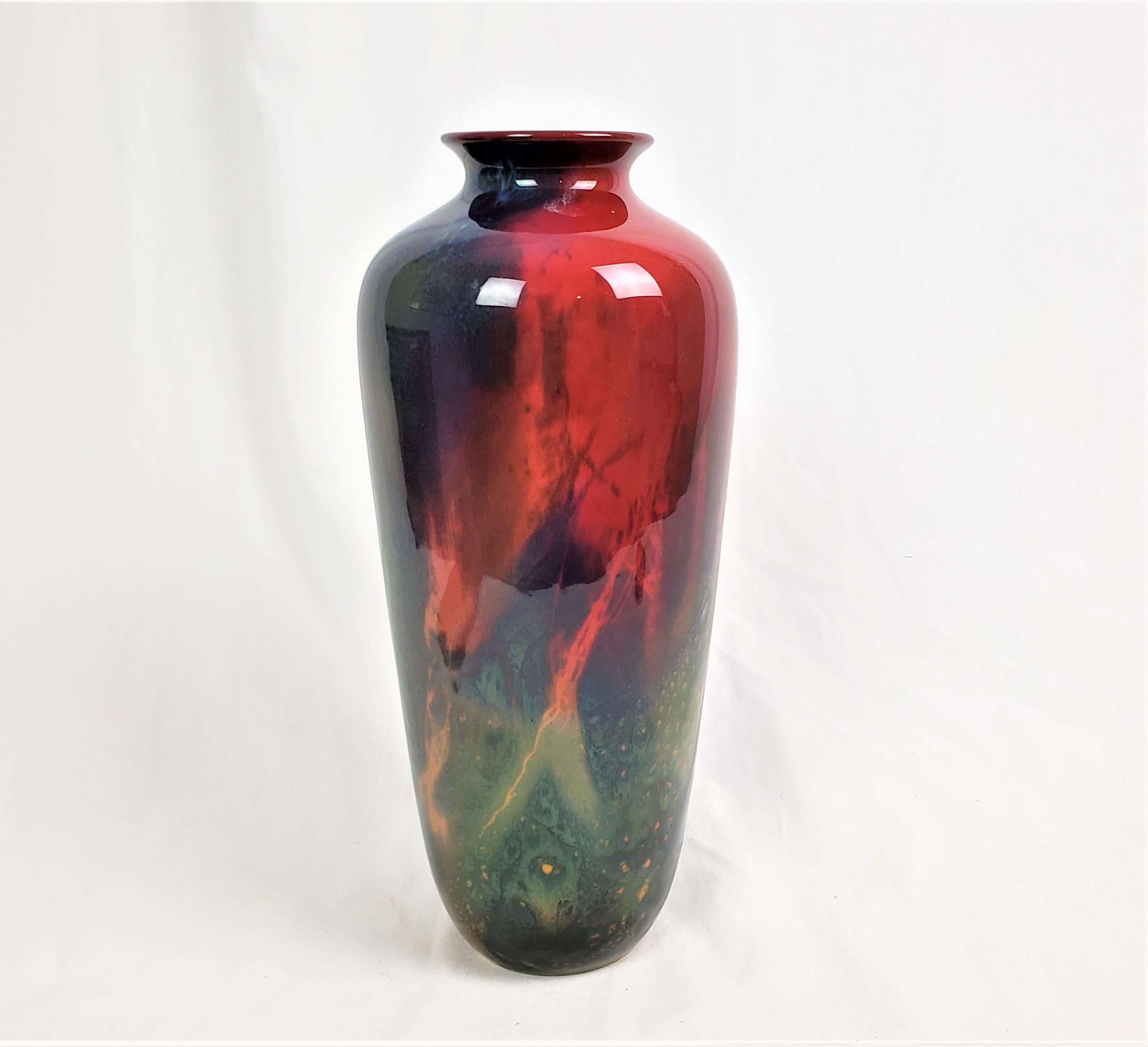 Art déco Grand vase flambe de Noke Sung Ware signé Royal Doulton en vente