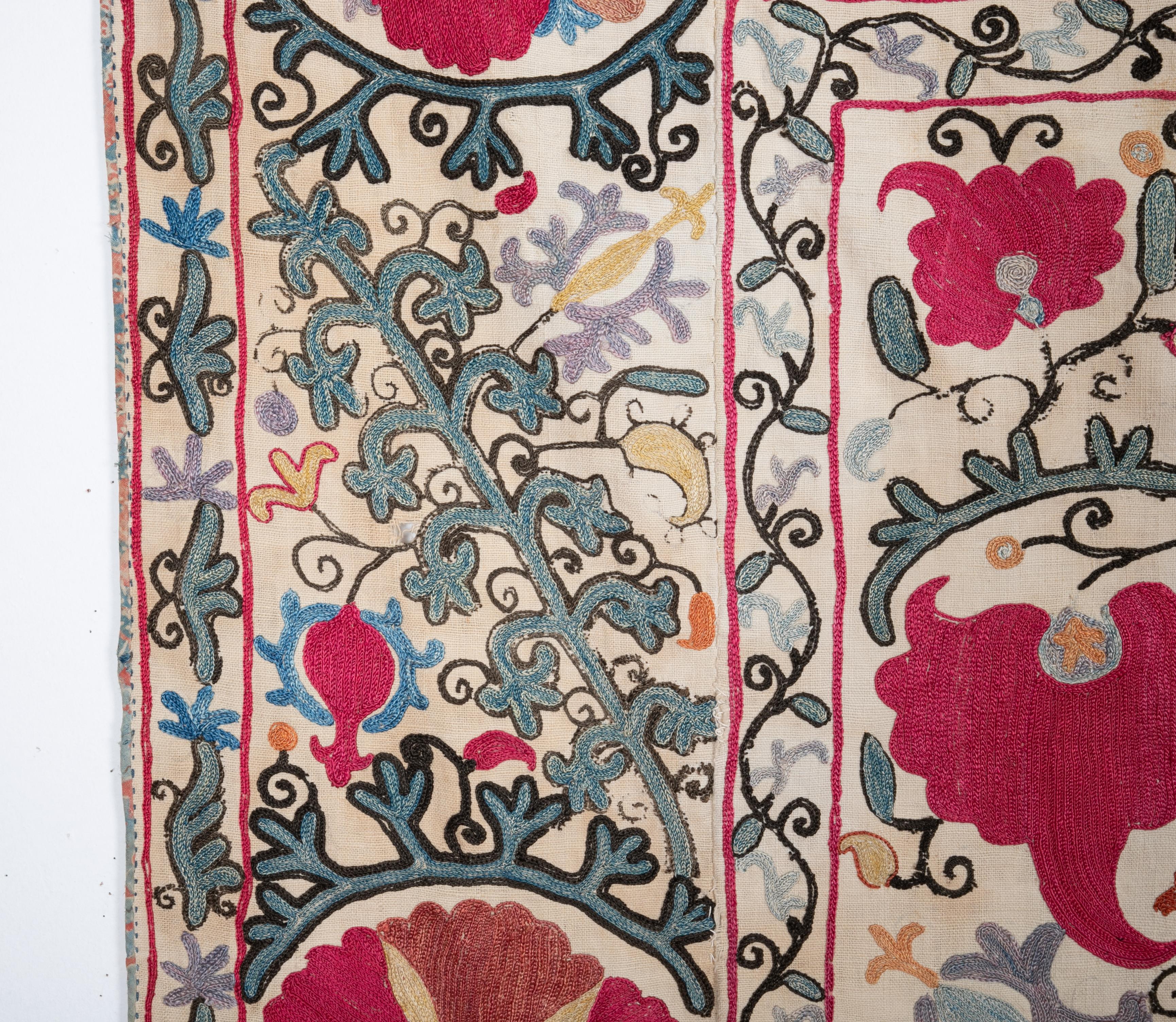 Silk Antique Nom Suzani from Bukhara Uzbekistan, 19th Century