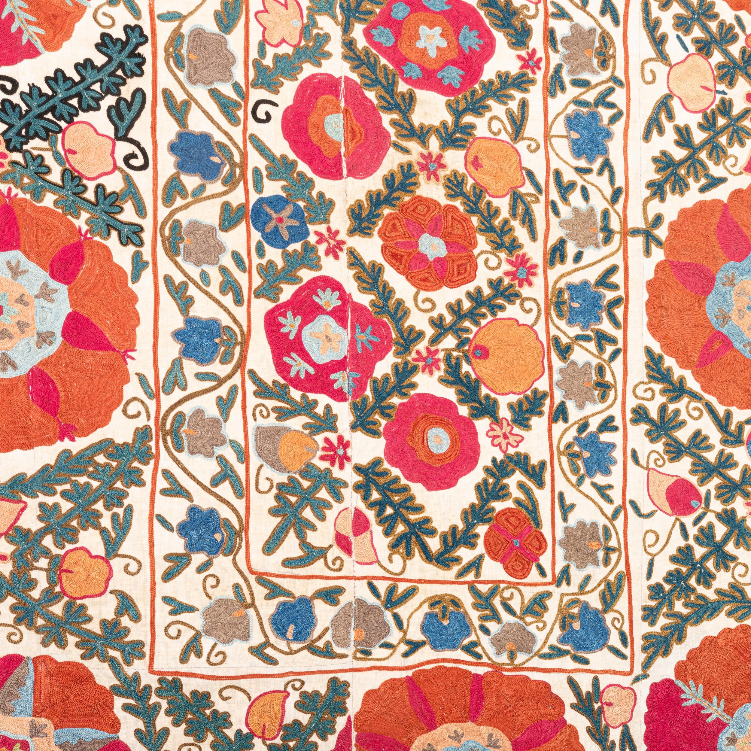 Silk Antique Nim Suzani from Bukhara , Uzbekistan, 19th C.