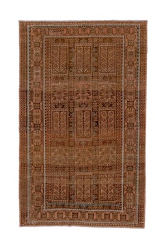 Antique Nomadic Belouch Rug with Coral Brown Colors