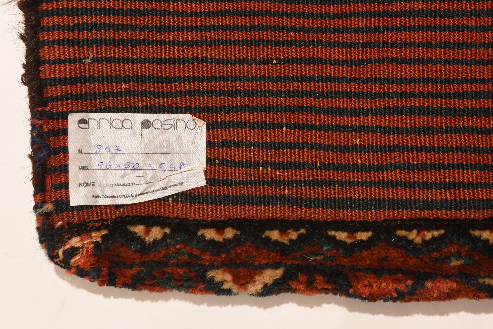 Ancient saddlebag of Central Asian nomads. The corners are already mended, but I didn't want to intervene: it seemed right to me this way.
It has beautiful original colors.

nr. 857.