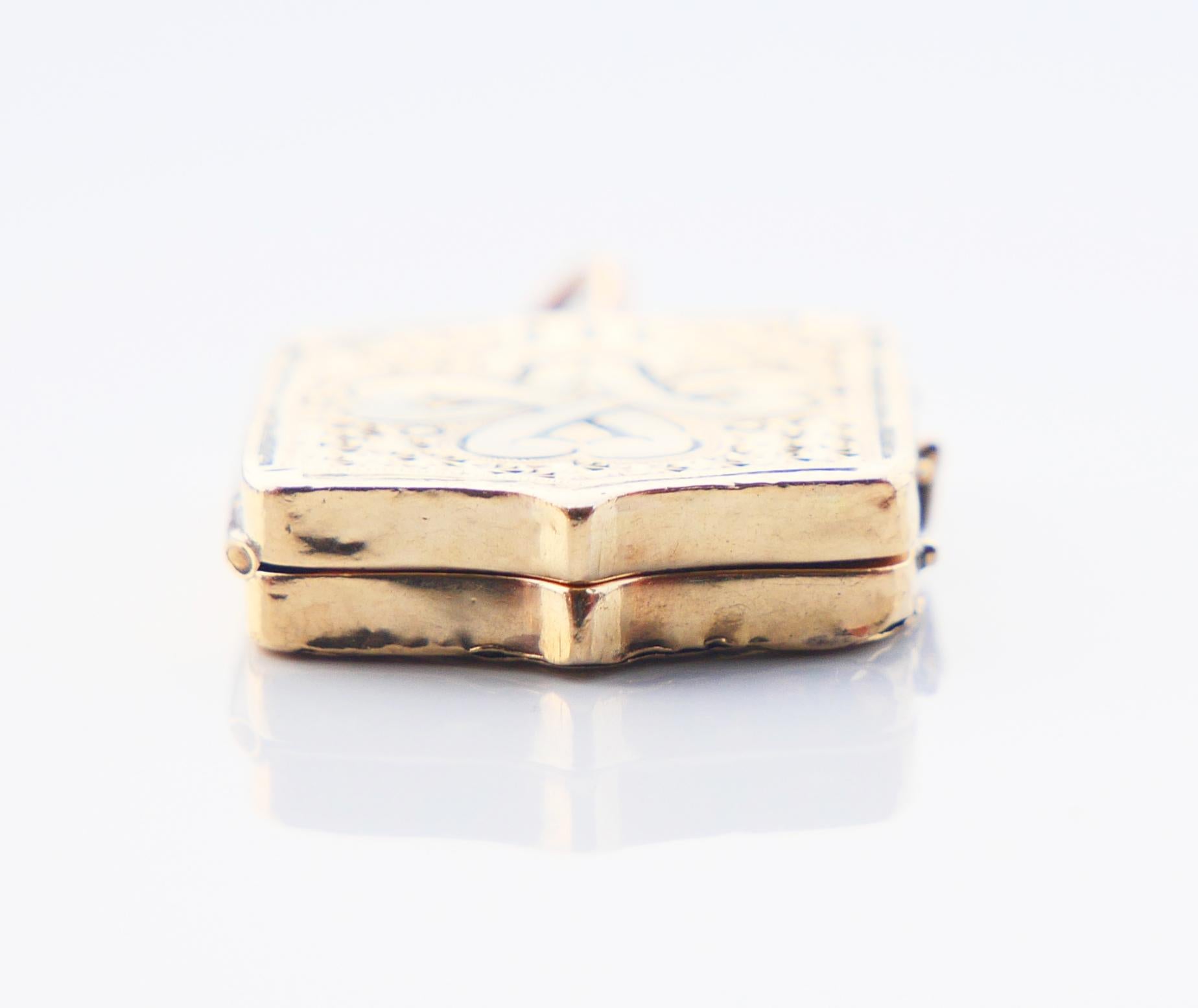 Antique médaillon d'éternité nordique en or jaune 14 carats et émail (2,75 g) en vente 6