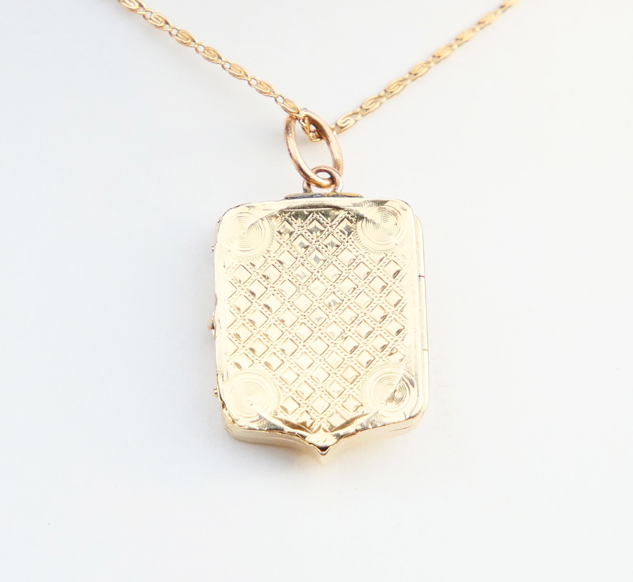 Antique médaillon d'éternité nordique en or jaune 14 carats et émail (2,75 g) Unisexe en vente
