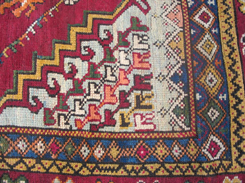 Wool Late 19th Century Moroccan Rabat Carpet ( 6'8