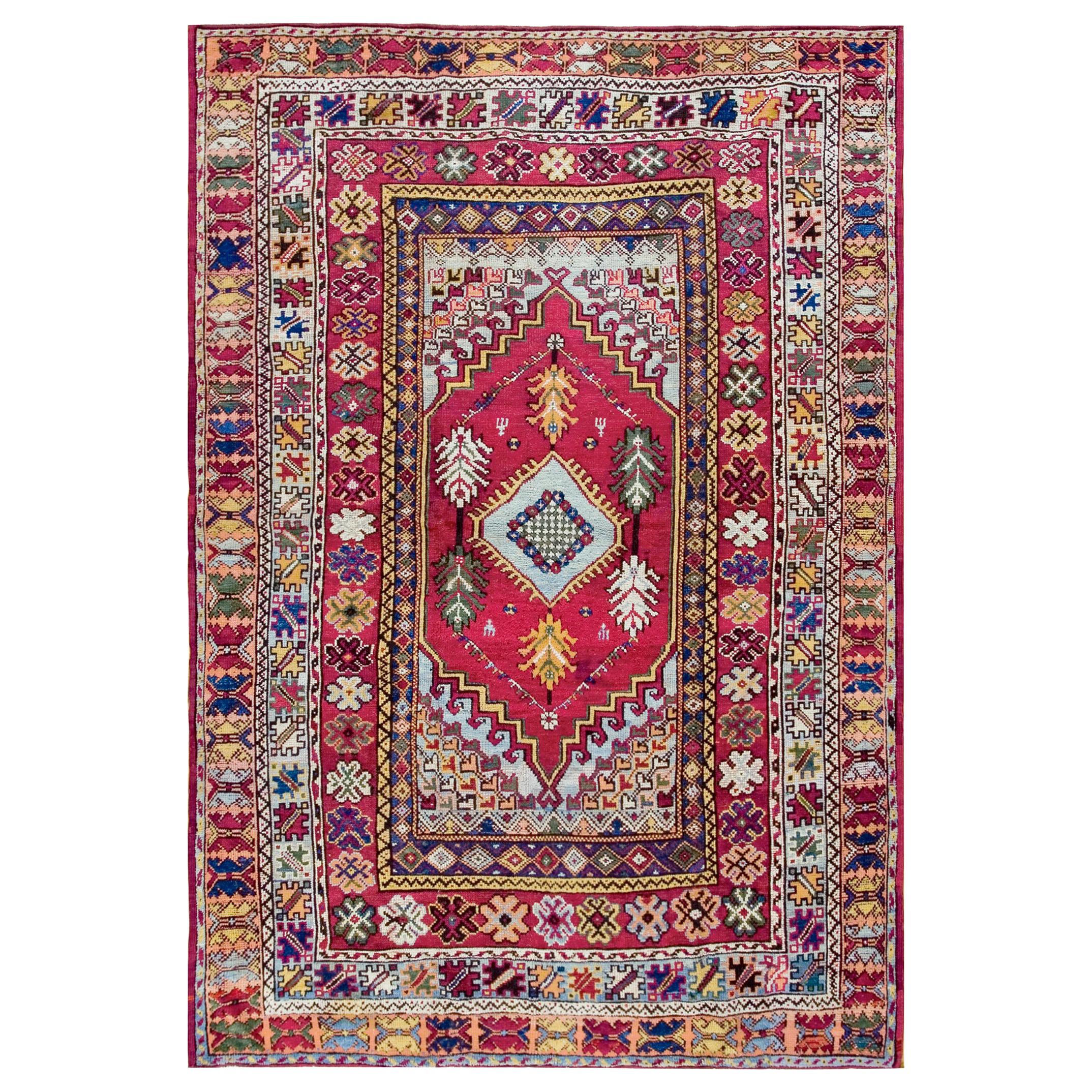 Late 19th Century Moroccan Rabat Carpet ( 6'8" x 9'6" - 203 x 290 ) For Sale