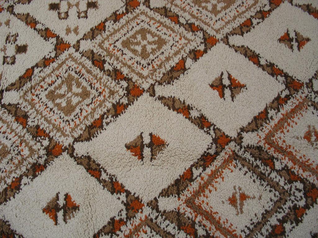 Hand-Knotted Mid 20th Century Moroccan Rabat Carpet ( 12'2