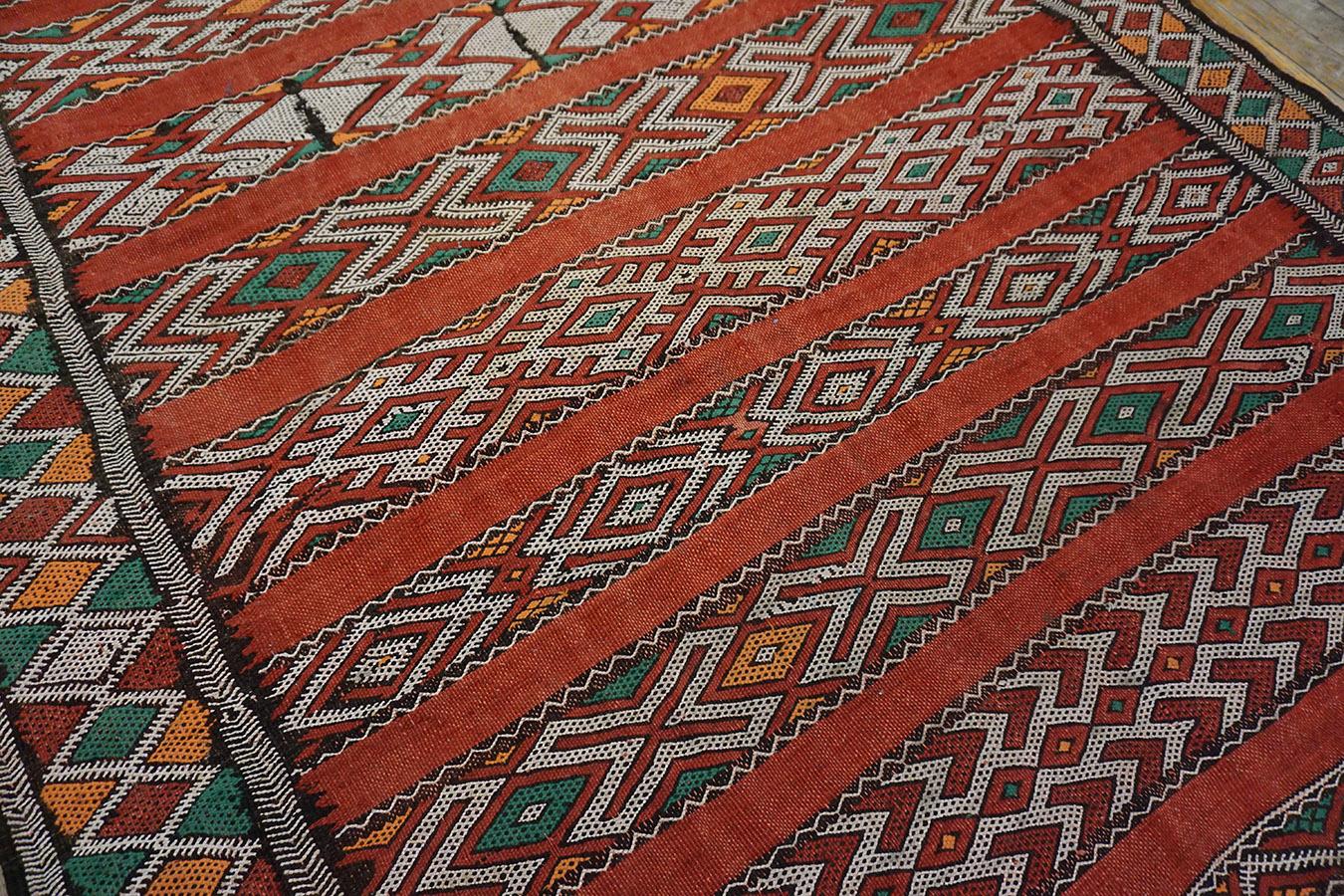 Marokkanischer Flachgewebe-Teppich aus der Mitte des 20. Jahrhunderts ( 5' x 10'3