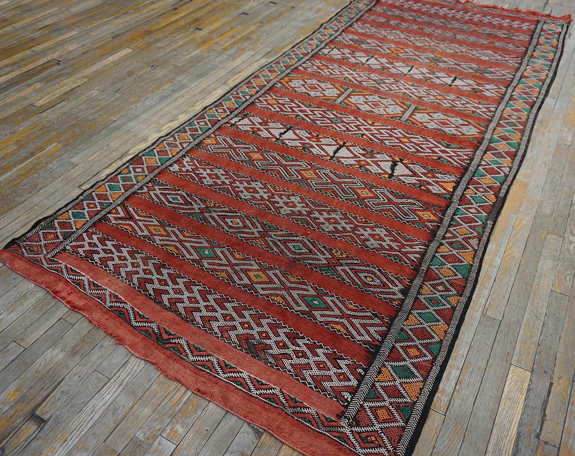 Mid-20th Century Mid 20th Century Moroccan Flat-weave Carpet ( 5' x 10'3