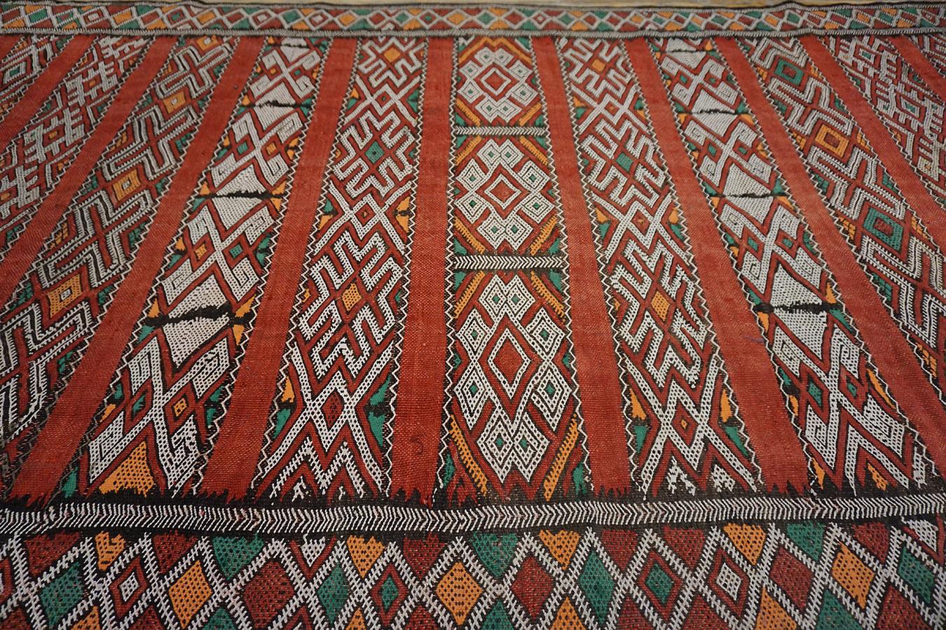 Wool Mid 20th Century Moroccan Flat-weave Carpet ( 5' x 10'3