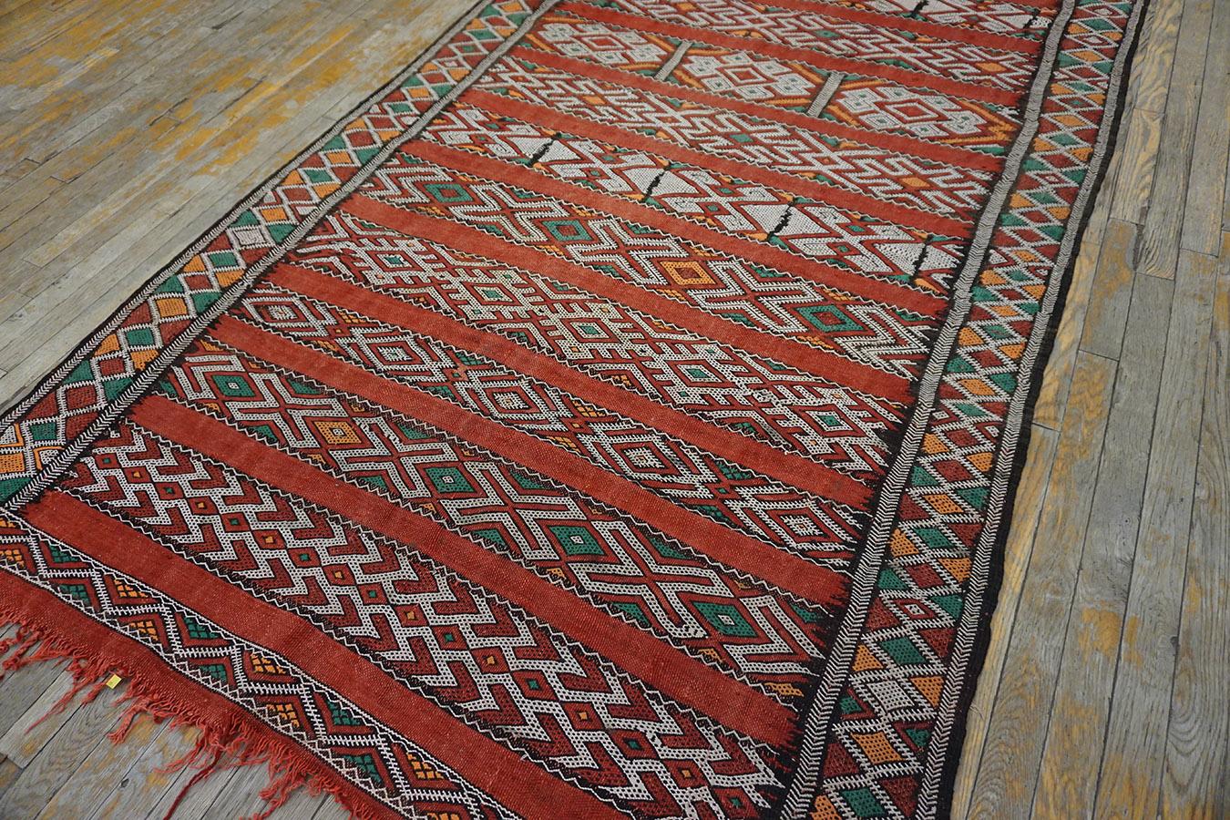 Mid 20th Century Moroccan Flat-weave Carpet ( 5' x 10'3
