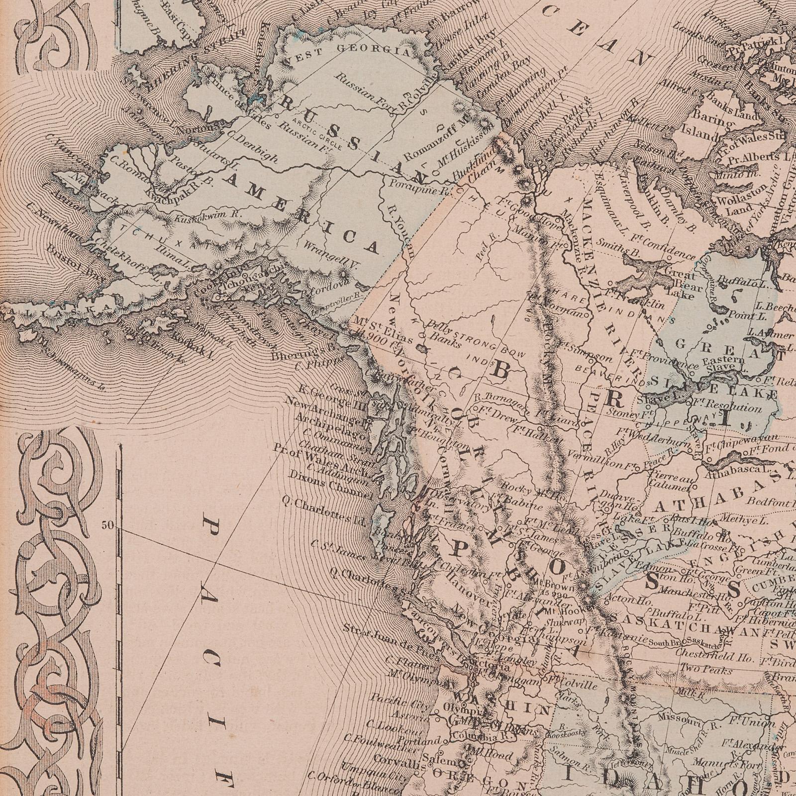 Antique North America Map, USA, Canada, Mexico, Cartography, Colton, Victorian For Sale 3