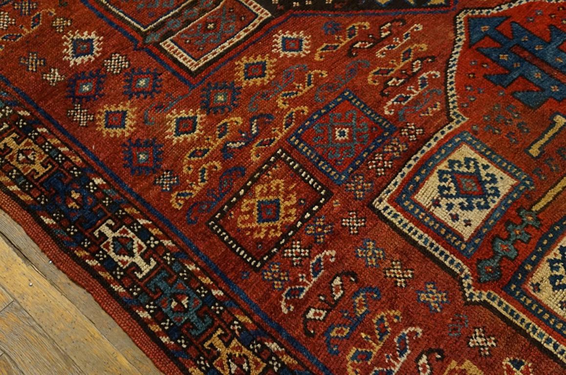 Tribal 19th Century N.E. Persian Kurdish Quchan Carpet ( 5'8