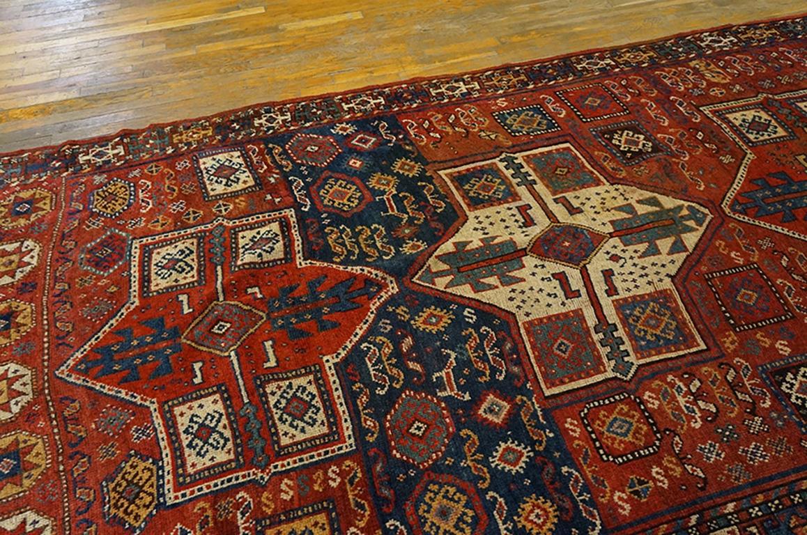 Wool 19th Century N.E. Persian Kurdish Quchan Carpet ( 5'8