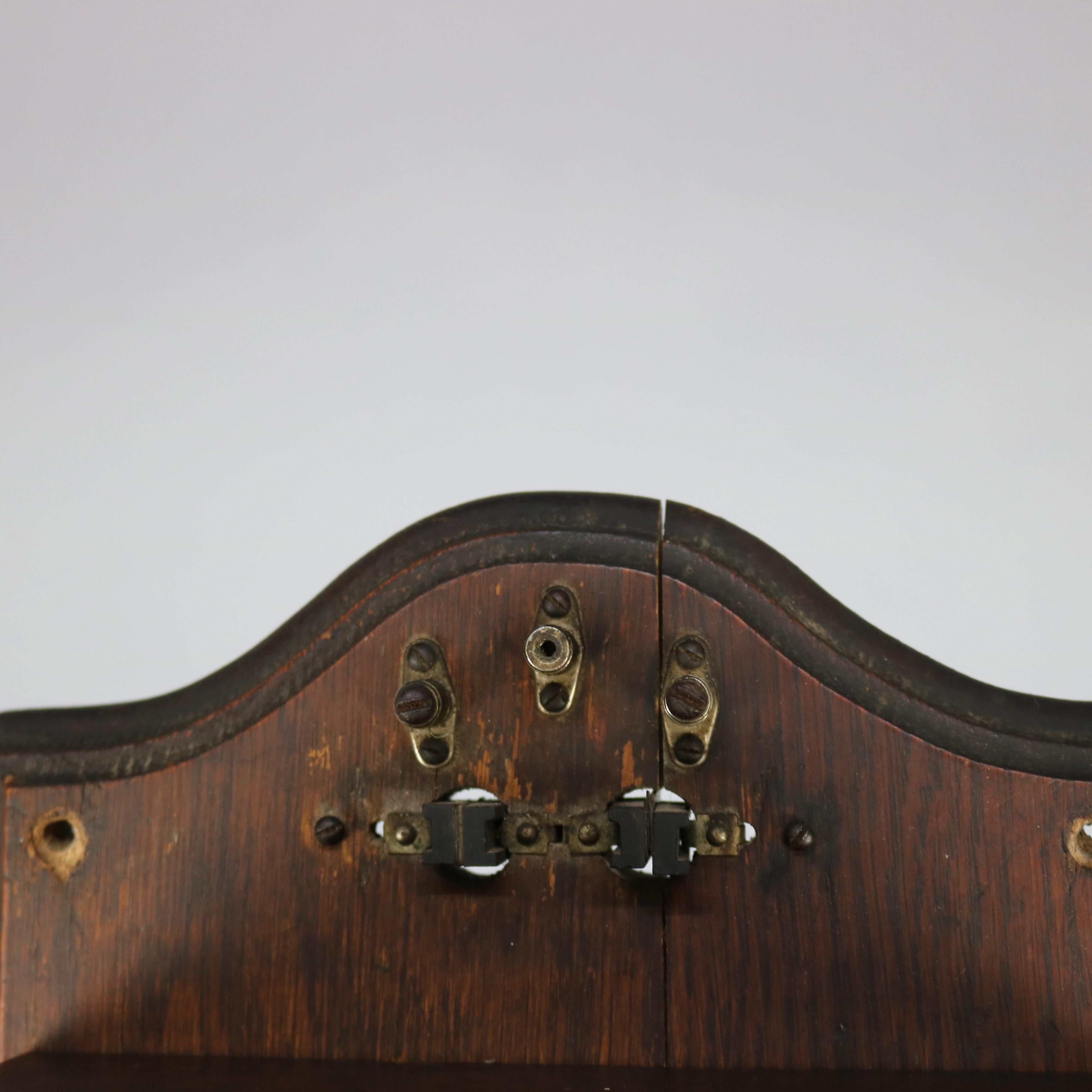 19th Century Antique North Electric Paddle Type Oak Wall Telephone, circa 1890