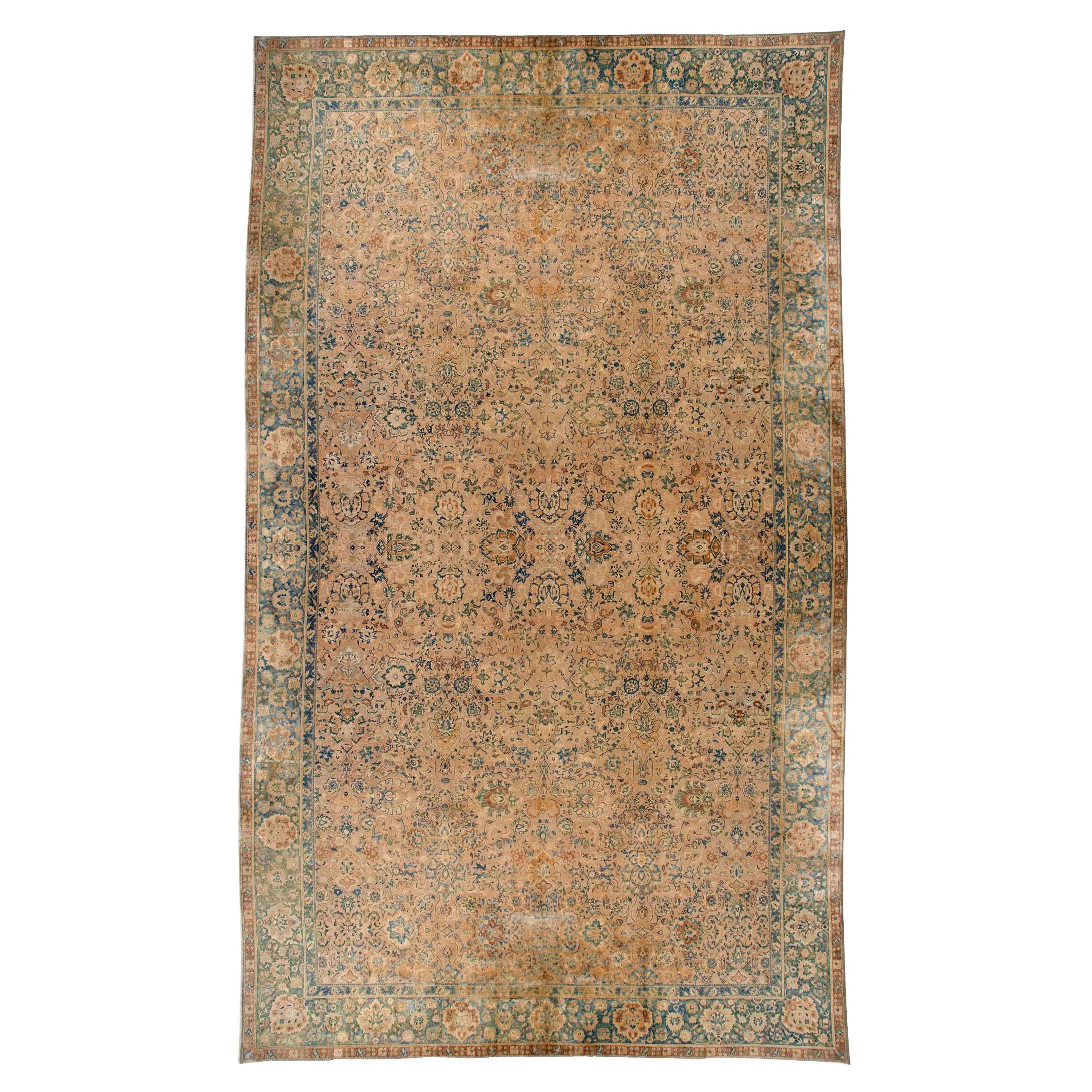 Doris Leslie Blau Antique North Indian Botanic Handmade Wool Rug For Sale