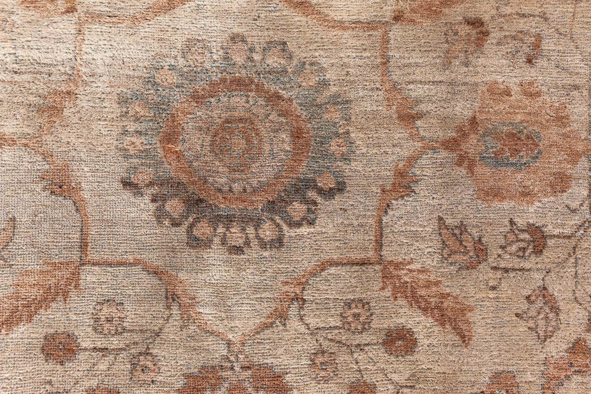 Hand-Knotted Antique North Indian Handmade Wool Rug Doris Leslie Blau For Sale