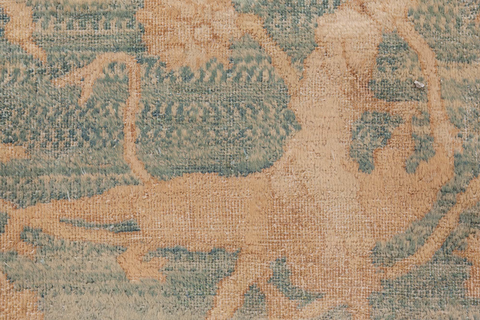 Antiker nordindischer Teppich Doris Leslie Blau (Wolle) im Angebot