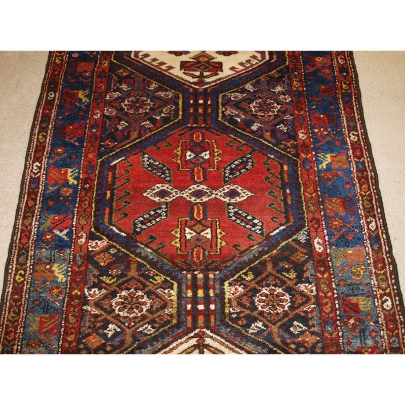 Asian Antique North Persian Kurdish Runner with Boteh Design For Sale