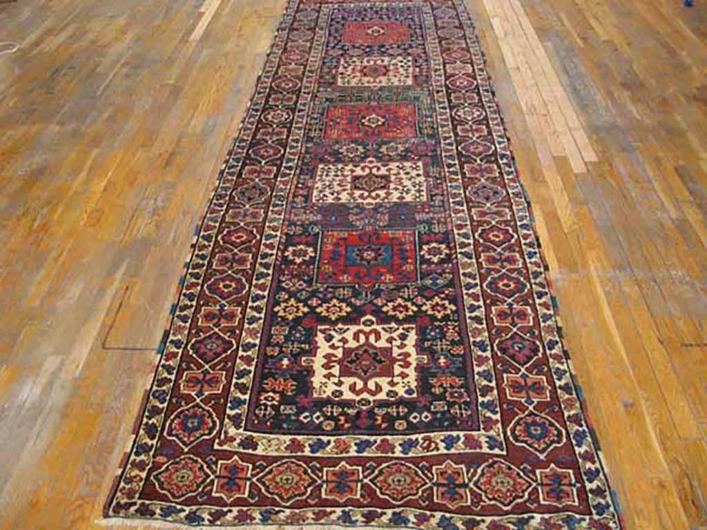 Handmade antique NW Persian carpet. Woven circa 1800 (early 19th century). Persian informal rug, runner size 3'10