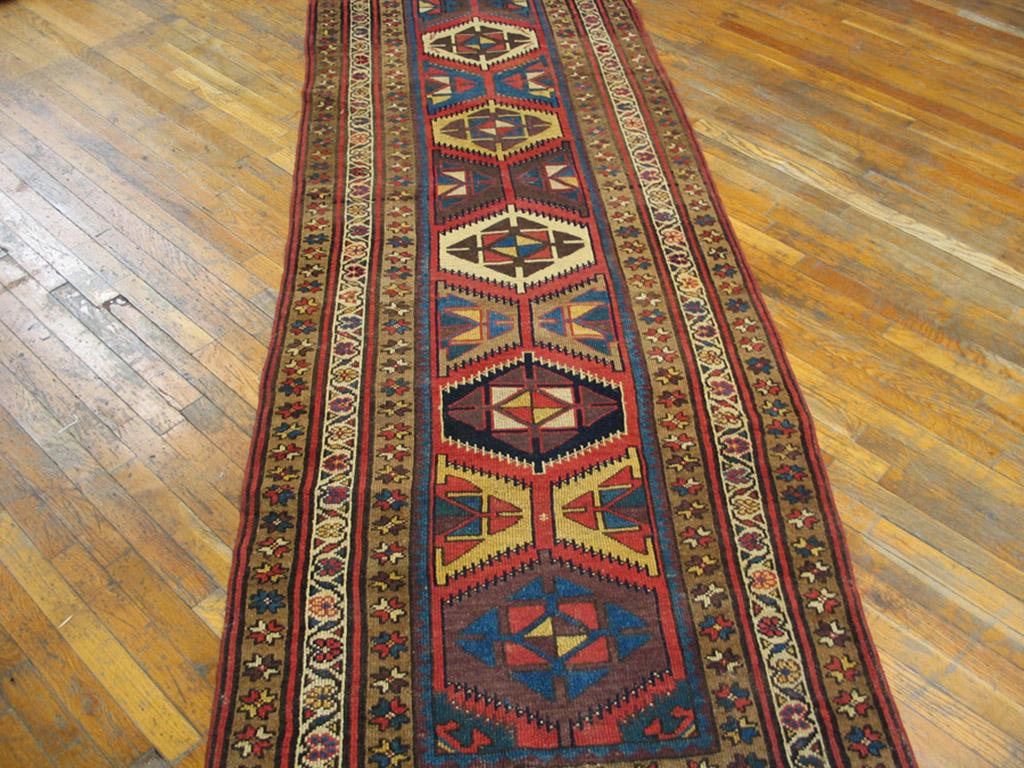 Handmade antique NW Persian carpet. Woven circa 1880 (late 19th century). Persian tribal rug, runner size: 3'3